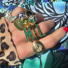 Gemstone or Diamond Domed Crescent Ring