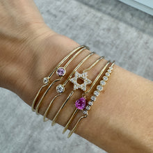 Multi Diamond Row Bezel Bracelet with Hidden Hook Clasp