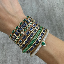 East West Blue Sapphire Bezel Eternity Bracelet