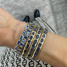 Emerald Cut Blue Sapphire Bezel Eternity Bracelet