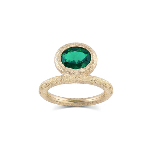 Fallon Bezel Set Green Brazilian Tourmaline Ring