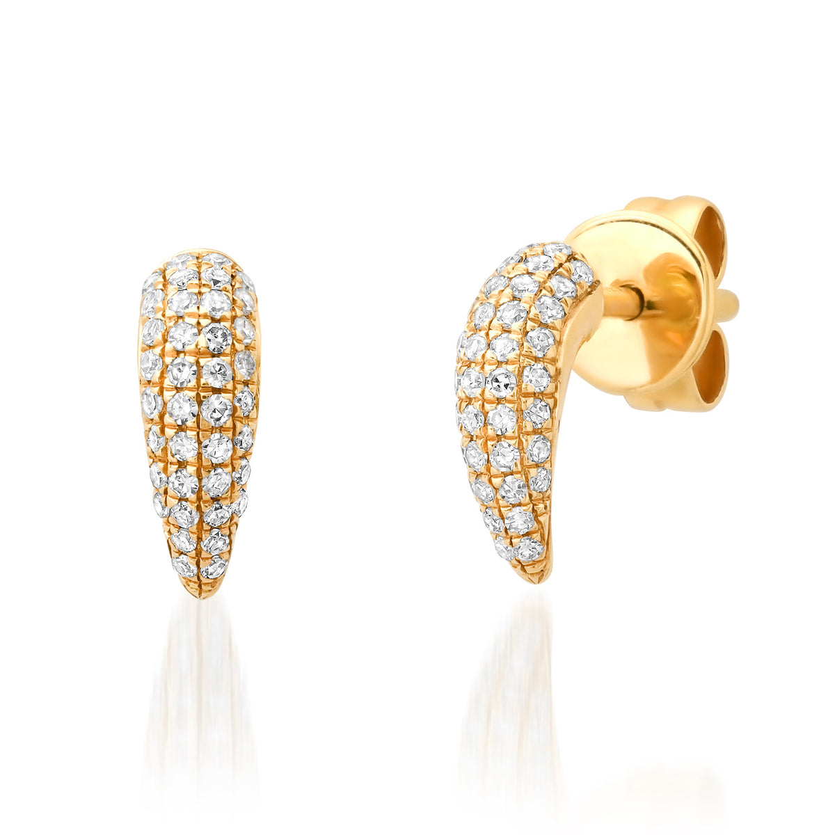 Fierce Pave Diamond Fang Stud Earrings – Milestones by Ashleigh