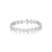 Fluted Gold & Diamond Eternity Heart Bracelet