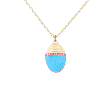 Found Large Cap Gemstone Pendant Necklace