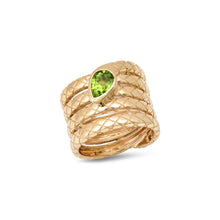 Four Coil Diamond or Peridot Serpent Ring