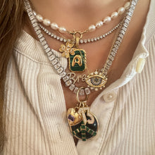 Gold & Gemstone Mini Letter Charm Pendant
