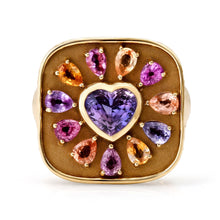 One of a Kind Pink Sapphire Heart Burst Ring