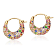 One of a Kind Sugar Dipped Hoop Earrings with Mixed Gemstones
