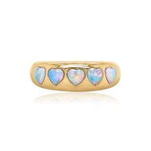 Classic Opal Heart Nomad Band Ring
