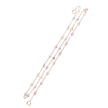 Multi Pastel Sapphire Station Necklace