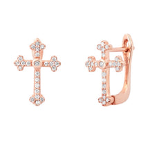 Have a Little Faith Diamond Cross Hinge Back Earrings