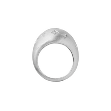 Scattered Diamond or Emerald Matte Dome Ring