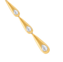 Satin Teardrop Luxe Lariat Necklace with Diamond Pears