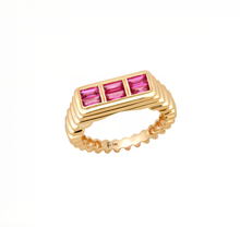 Fluted Gemstone Colorblock Ring