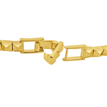 Polished Pyramids Gold Tennis Bracelet