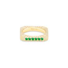 Spark Side Stone Etched Ring