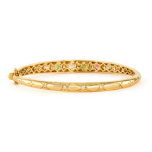 Graduated Emerald or Tourmaline Starry Night Metal Set Bangle Bracelet
