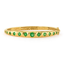 Graduated Emerald or Tourmaline Starry Night Metal Set Bangle Bracelet