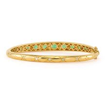 Graduated Emerald or Tourmaline Starry Night Metal Set Bangle Bracelet