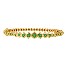 Show Your Love Graduated Bezel Set Emerald Bangle Bracelet