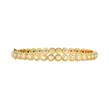 Sunbeam Diamond & Rainbow Sapphire Bangle Bracelet