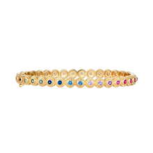Sunbeam Diamond & Rainbow Sapphire Bangle Bracelet