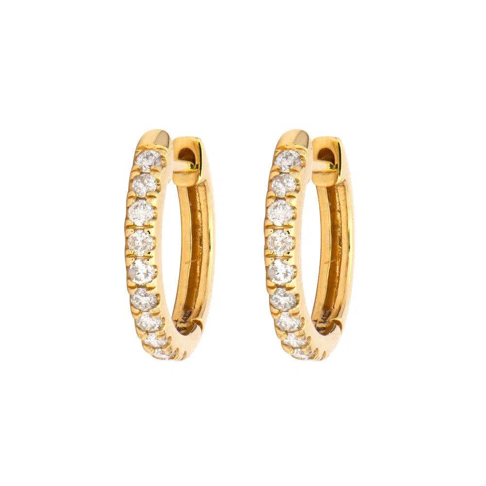Classic Diamond Huggie Hoop Earrings