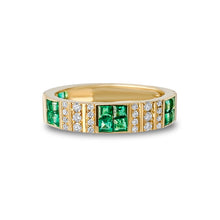Pinstripe Strength Diamond & Gemstone Skinny Cigar Band Ring