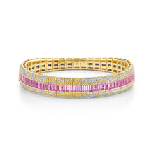 Pave Diamond & Gemstone Scales Stretch Bracelet