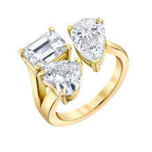 Heart, Teardrop, & Emerald Cut Diamond Triple Threat Ring