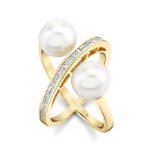 Pearl & Diamond Orbit Ring
