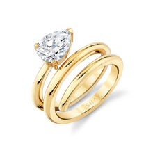 Diamond Pear Spiral Pinky Ring