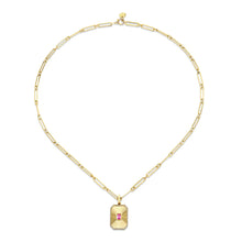 Pink Sapphire Radiant Deco Pendant Necklace