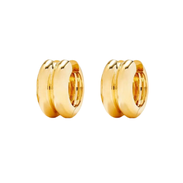 Paire de Creoles Bouees Wide Huggie Hoop Earrings