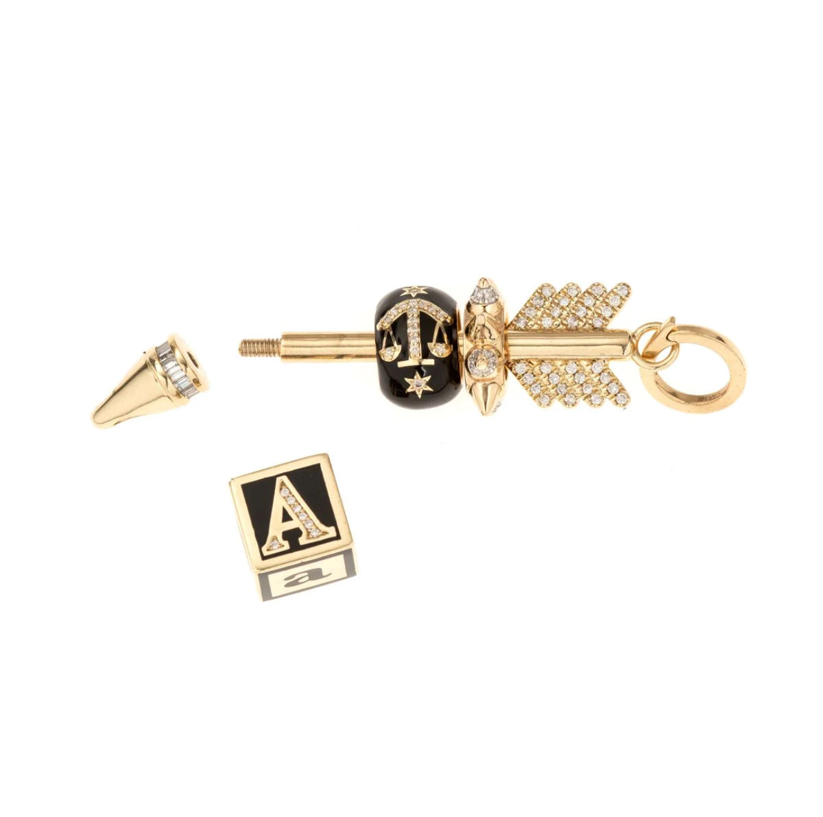 Diamond Arrow Hinged Charm for Big Beads