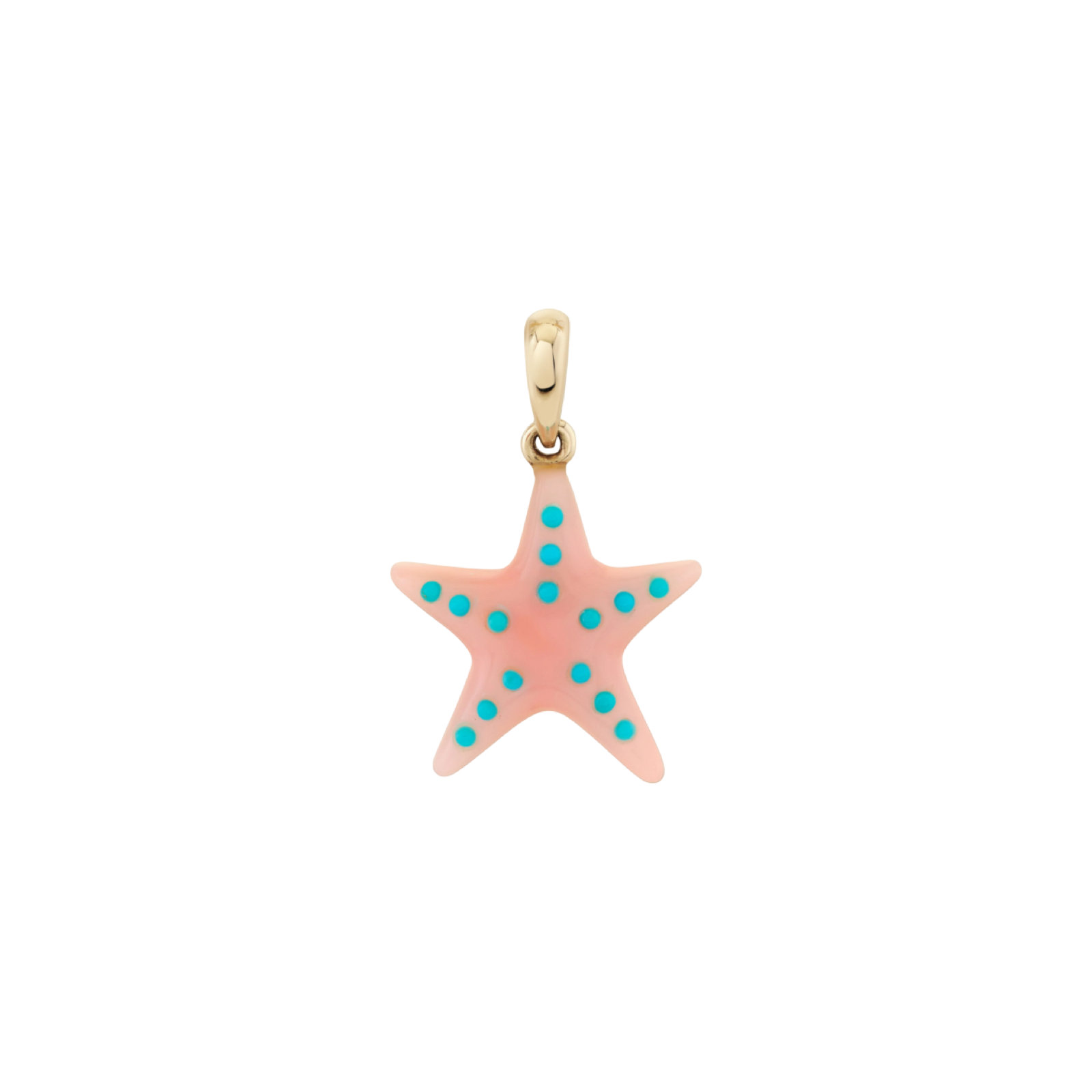 Turquoise & Pink Opal Starfish Charm Necklace