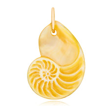 Golden Mother of Pearl Nautilus Charm