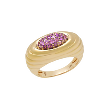 Fluted Gemstone or Diamond Current Ring