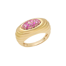 Fluted Gemstone or Diamond Current Ring