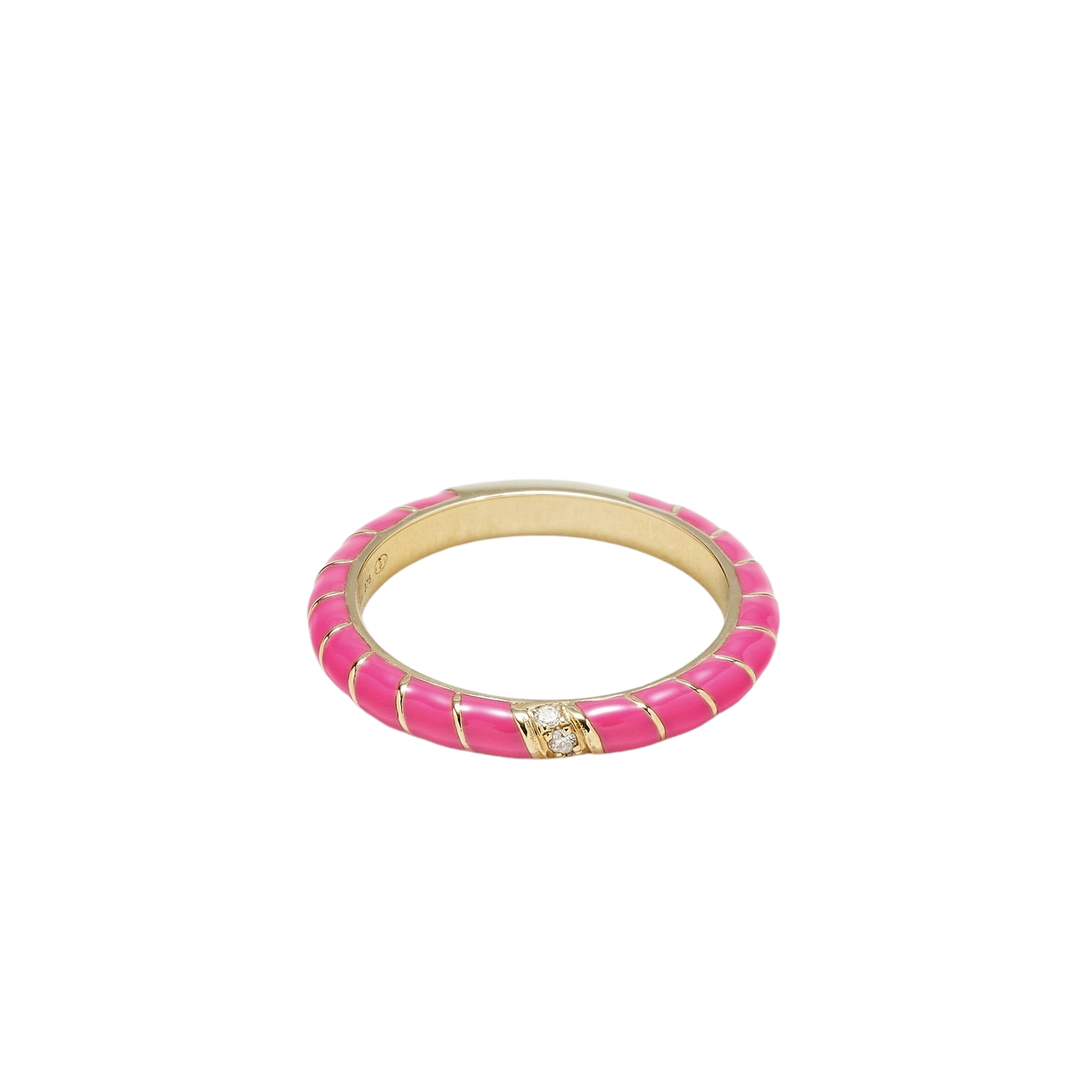 Mini Enamel & Diamond Twisted Candy Eternity Band Ring