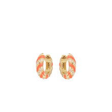 Enamel & Diamond Twisted Candy Hoop Earrings