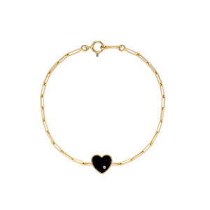 Diamond Bezel Precious Heart Chain Bracelet