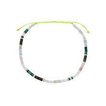 Agate, Bronzite, & White Opal Adjustable Beaded Necklace with Gold Beads
