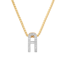 Slide-On Gemstone or Diamond Encrusted Initial Charm Necklace