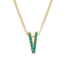 Slide-On Gemstone or Diamond Encrusted Initial Charm Necklace