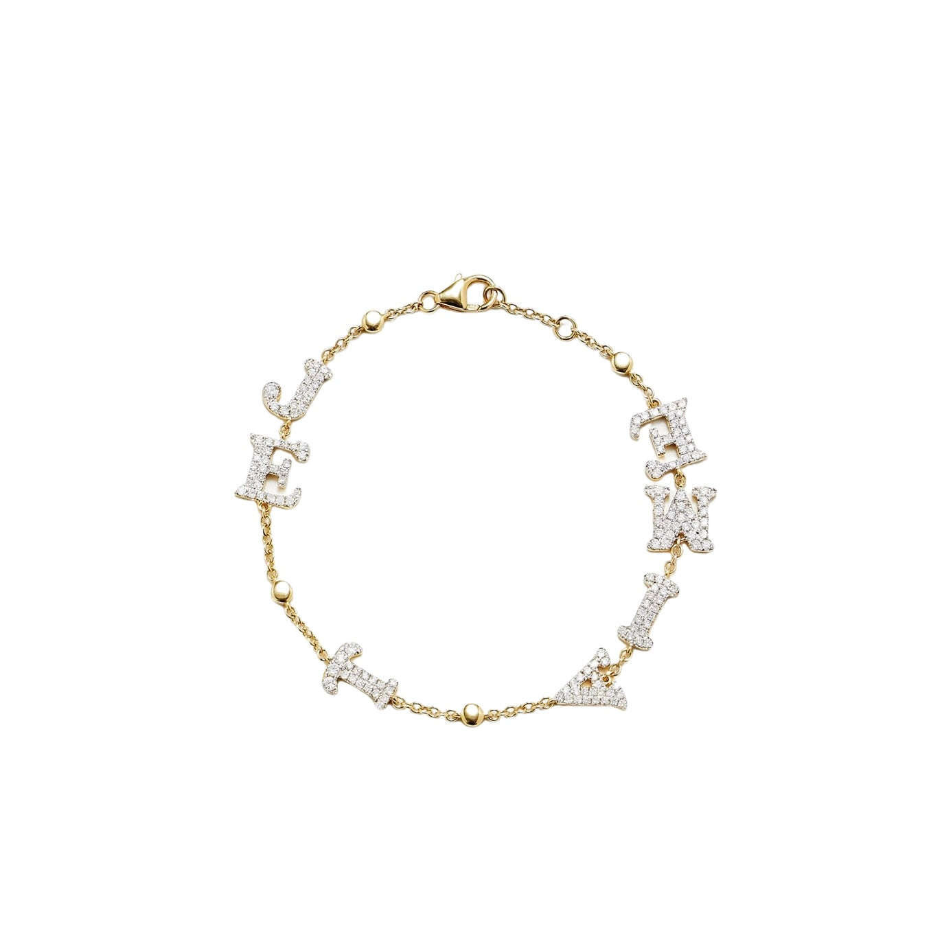 Je T'aime Diamond Letter Chain Bracelet