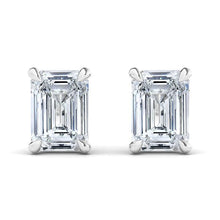 Lab Grown Emerald Cut Diamond Stud Earrings