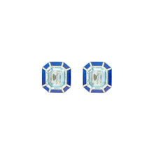 Melange Emerald Cut Statement Stud Earrings
