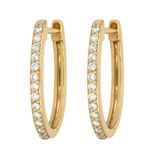 Classic Diamond Oval Hoop Earring