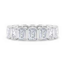 Emerald Cut Bezel Set Lab Grown Diamond Eternity Band